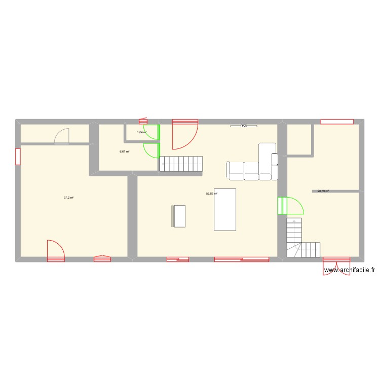 plan grange. Plan de 5 pièces et 127 m2