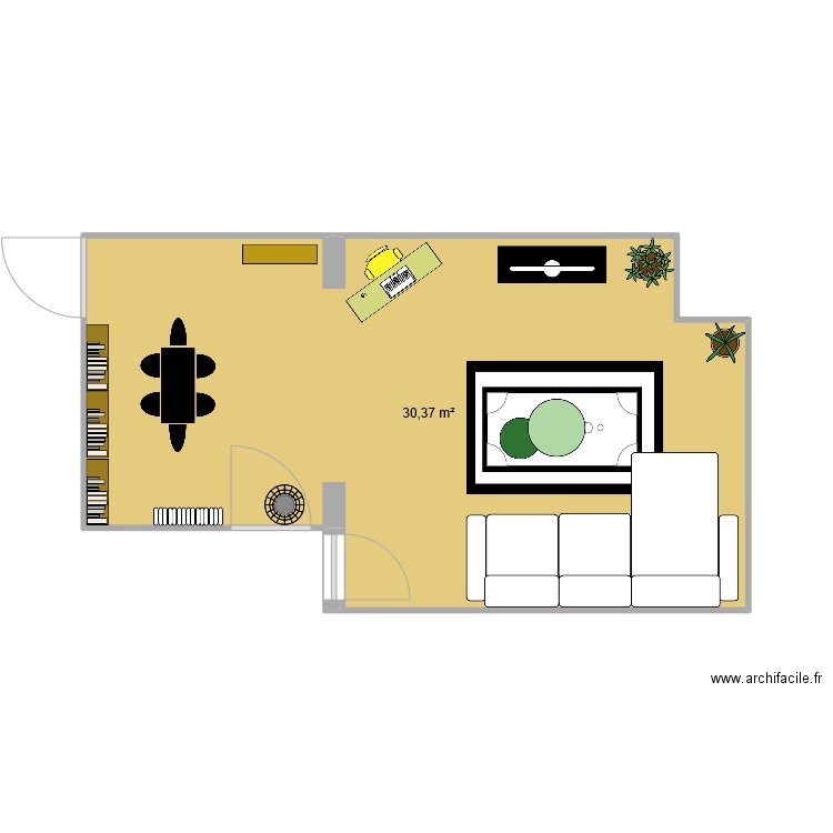 Salon/salle a manger version 2. Plan de 0 pièce et 0 m2