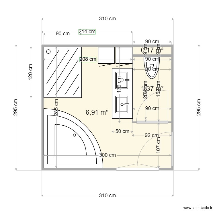 salle de bain bis. Plan de 0 pièce et 0 m2