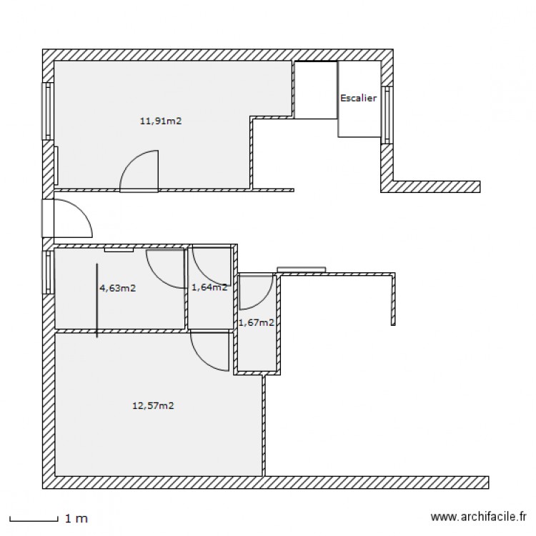 RDC modif vide. Plan de 0 pièce et 0 m2