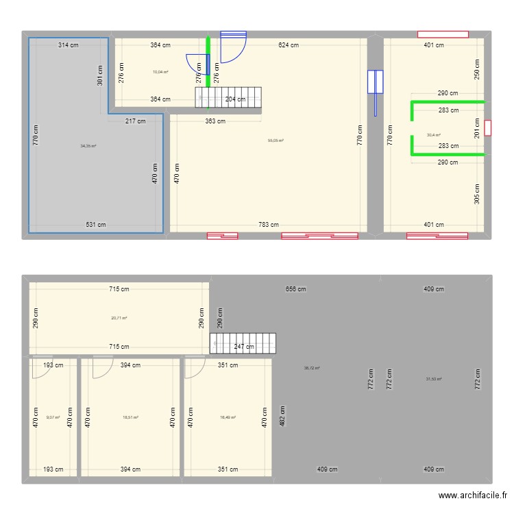 plan granger. Plan de 10 pièces et 265 m2