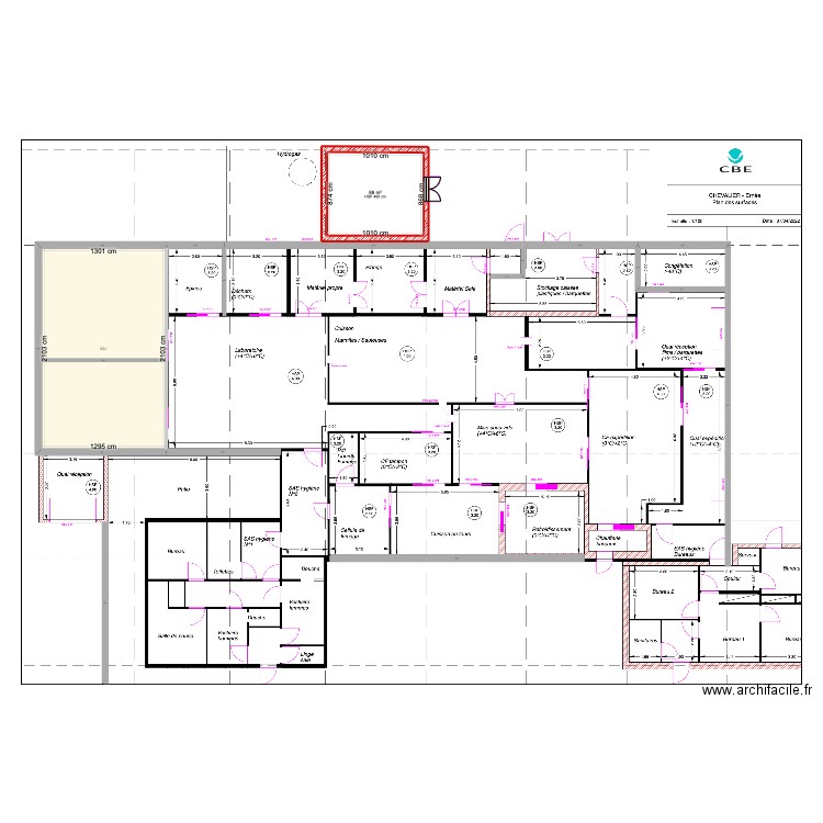 Plan Ernée. Plan de 2 pièces et 361 m2