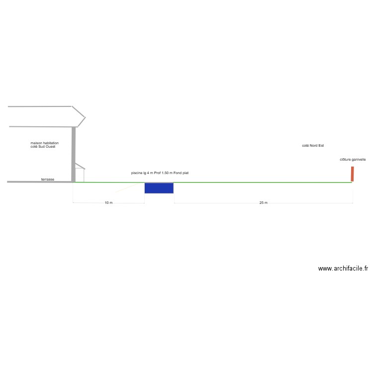 plan de coupe suivant  SO/NE. Plan de 0 pièce et 0 m2