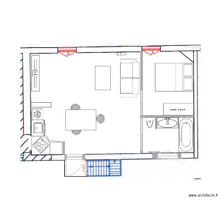 T2 - R+1. Plan de 0 pièce et 0 m2