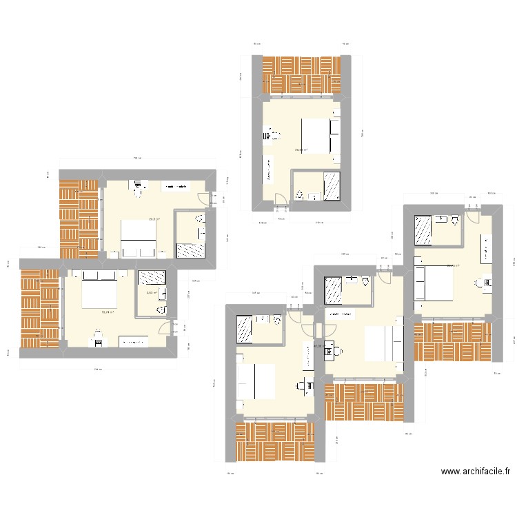 E Caselle Groupe 4. Plan de 6 pièces et 123 m2