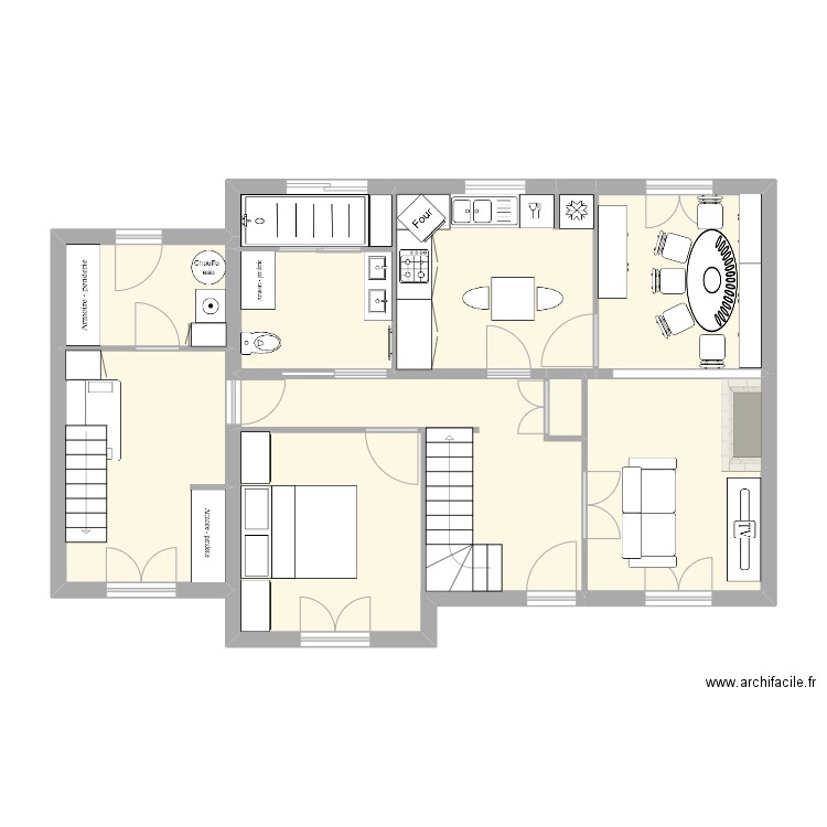 202409 Maison Bretagne RIDOUX. Plan de 8 pièces et 75 m2