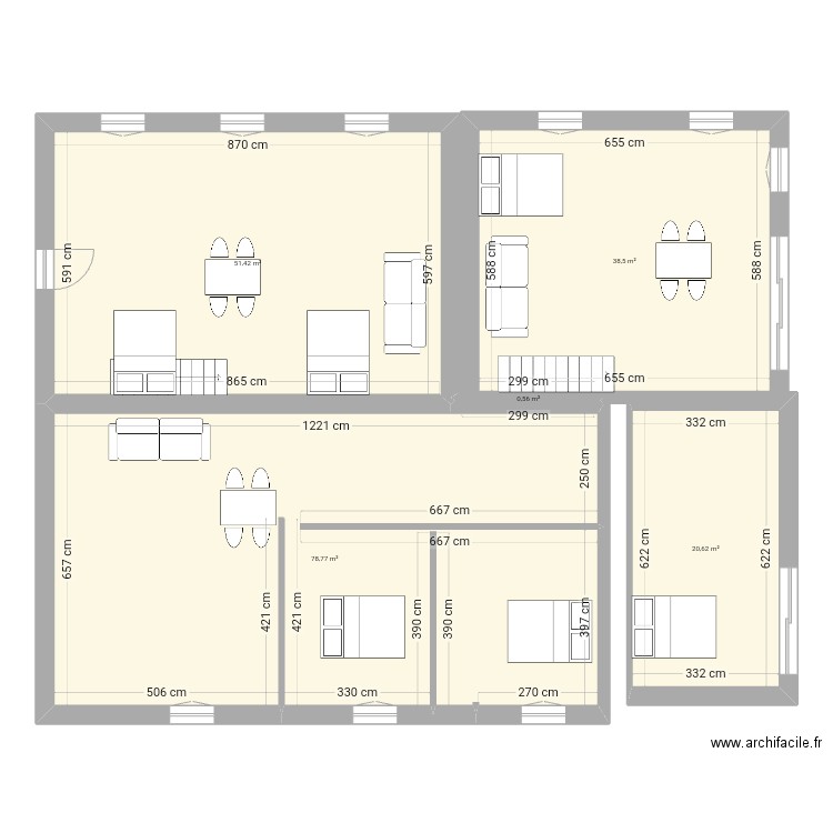 Croix de Peyre 2. Plan de 5 pièces et 190 m2