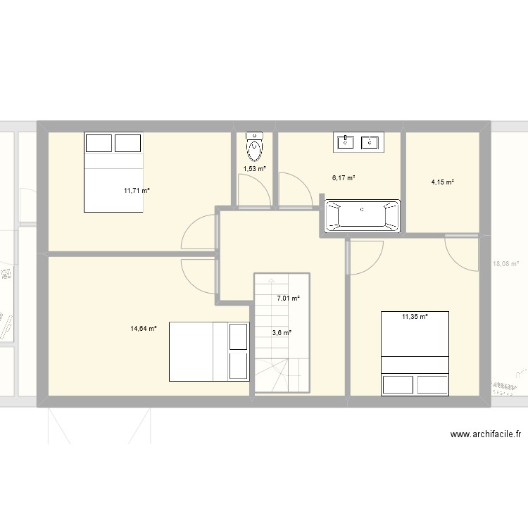 MAISON FONCTIONNELLE. Plan de 16 pièces et 160 m2