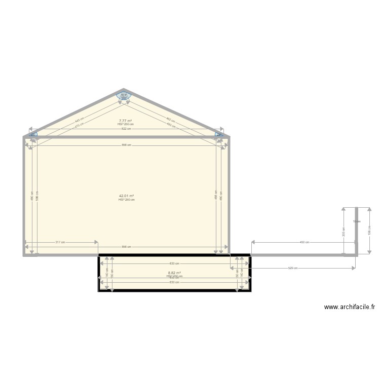 plan de coupe 2. Plan de 0 pièce et 0 m2