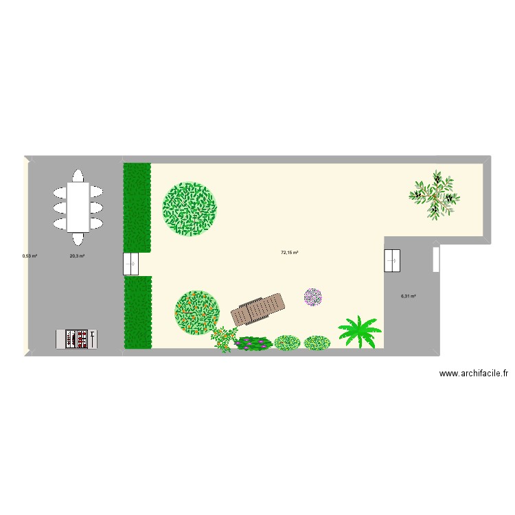 jardin. Plan de 0 pièce et 0 m2