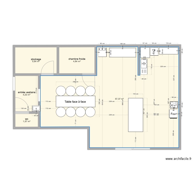 atelier 2024. Plan de 5 pièces et 74 m2