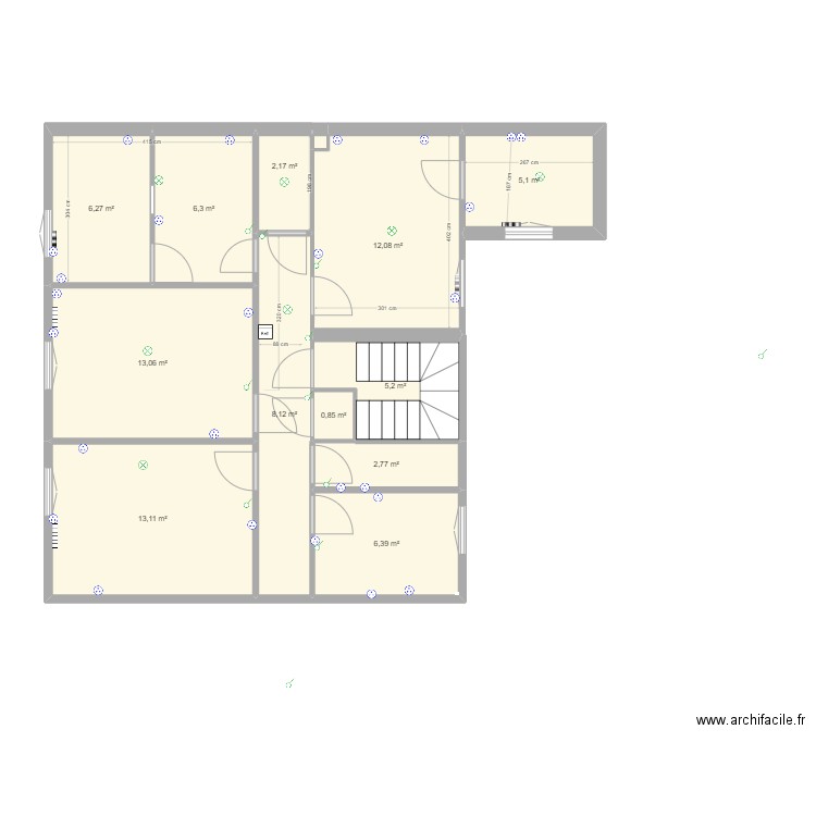 plans cuisine cote. Plan de 13 pièces et 82 m2