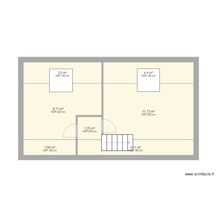 Etage annexe fouesnant vide loi carrez. Plan de 0 pièce et 0 m2