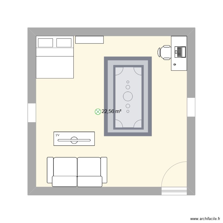 ilyes. Plan de 1 pièce et 23 m2