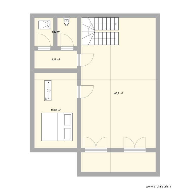 plan 2. Plan de 4 pièces et 66 m2