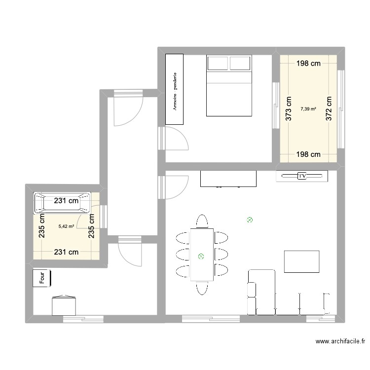 apt quarteira. Plan de 2 pièces et 13 m2