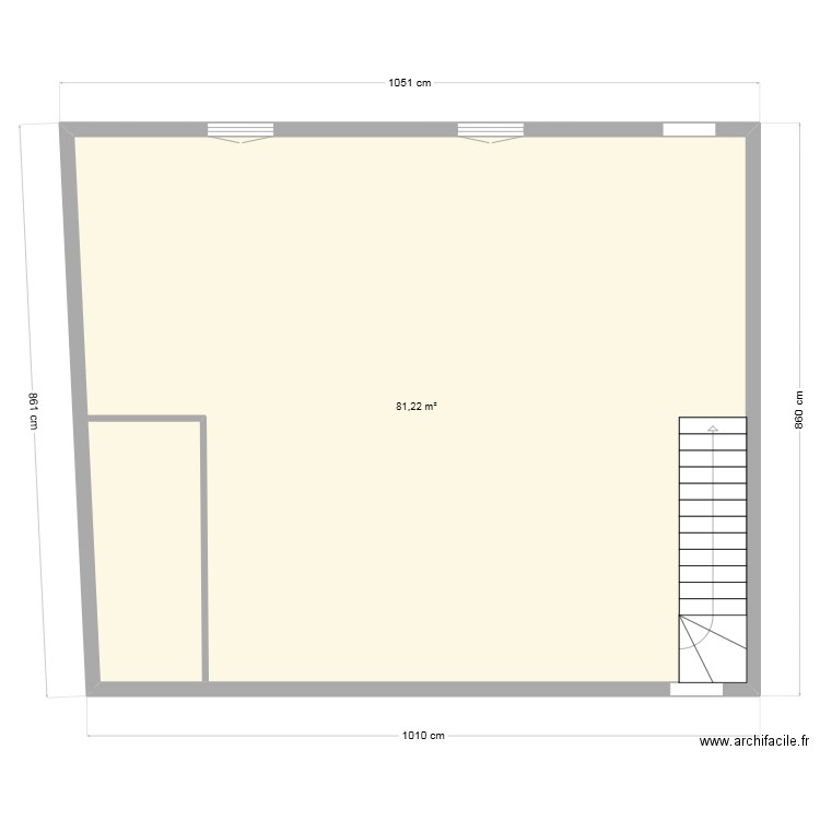 etage trame. Plan de 1 pièce et 81 m2