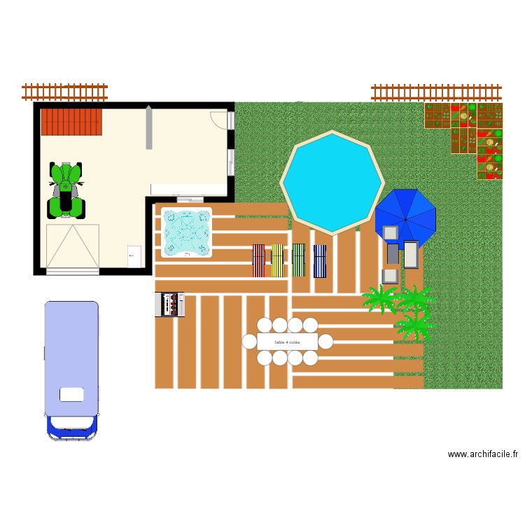 jardin  maison. Plan de 0 pièce et 0 m2