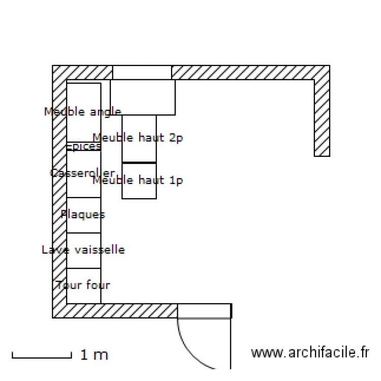 Cuisine. Plan de 0 pièce et 0 m2