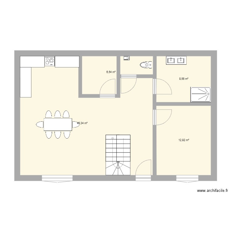 rez de chaussée. Plan de 0 pièce et 0 m2