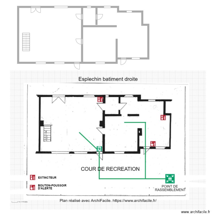 explechin ancien bat . Plan de 2 pièces et 136 m2