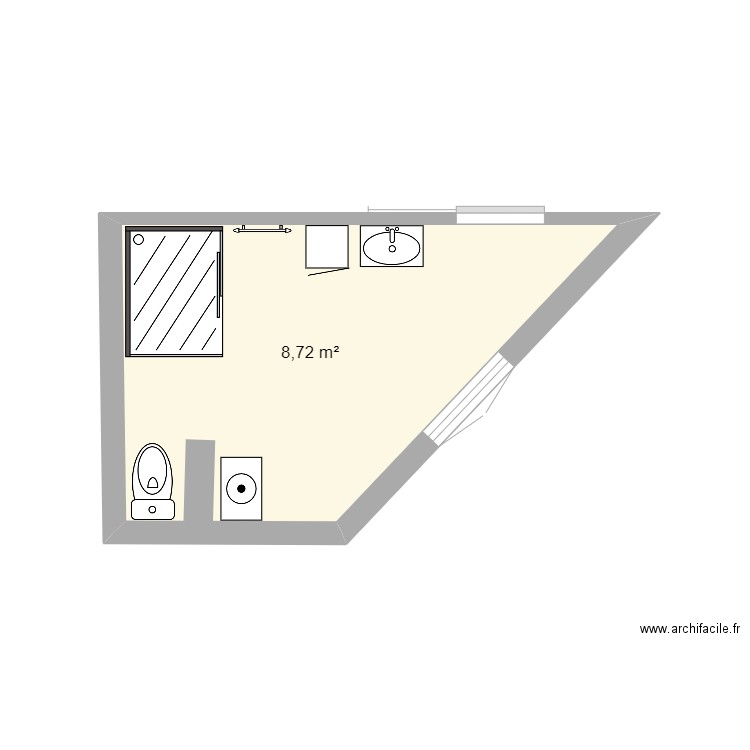 PLAN NICOLAS. Plan de 1 pièce et 9 m2