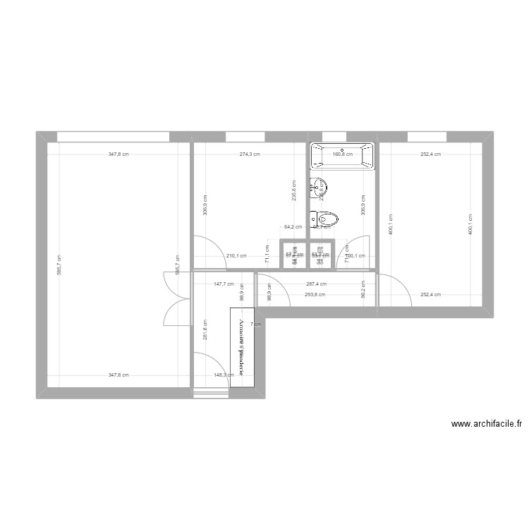 Gabriel Lelong. Plan de 7 pièces et 51 m2