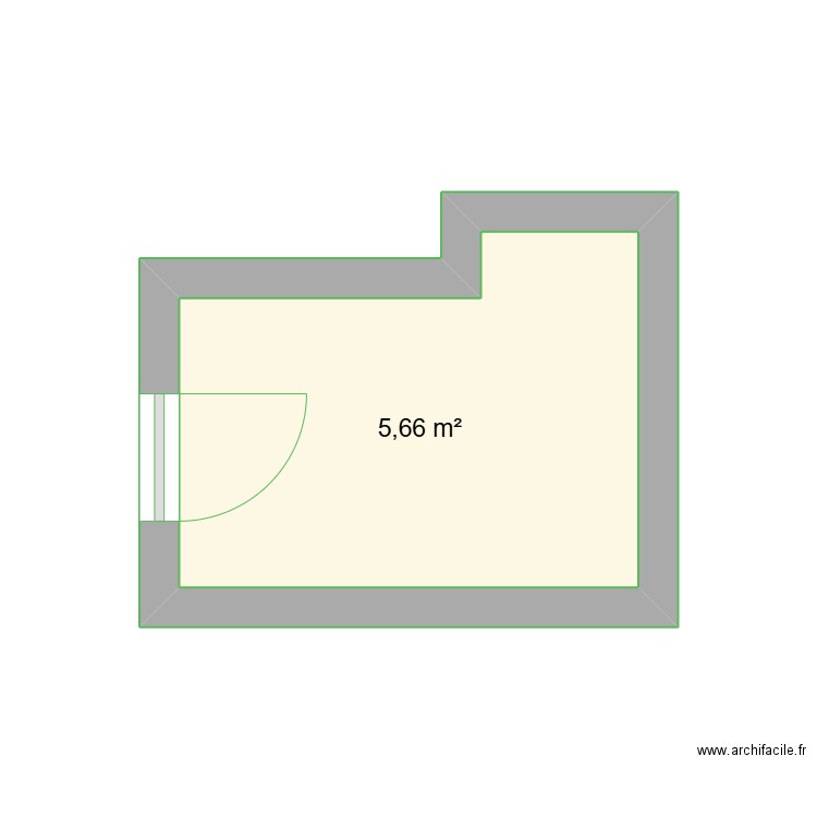 cuisine. Plan de 1 pièce et 6 m2