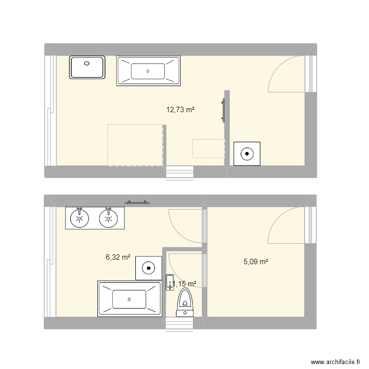 RDC 04 09 2024. Plan de 4 pièces et 25 m2