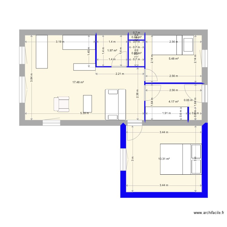 Appt Courchevel agrandi. Plan de 0 pièce et 0 m2