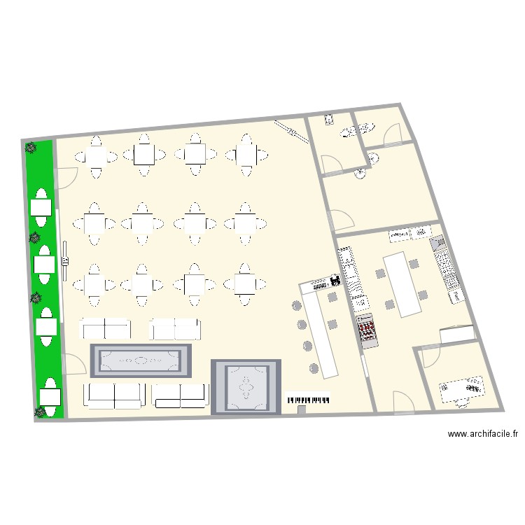 resto azul. Plan de 5 pièces et 229 m2