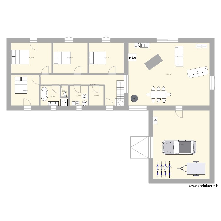 Plan Maison RDC plus evolutive. Plan de 0 pièce et 0 m2