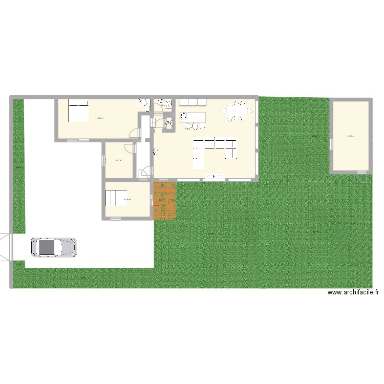 montigny. Plan de 7 pièces et 128 m2