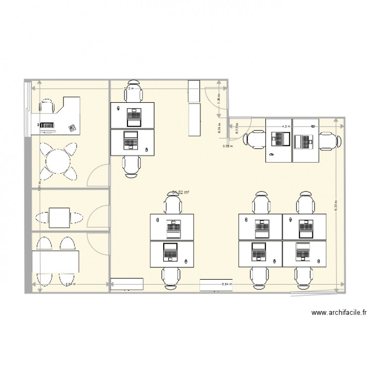 Bureau PQE version a. Plan de 0 pièce et 0 m2