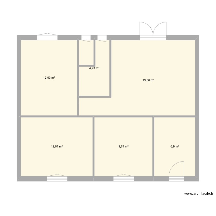 maison lafayette. Plan de 6 pièces et 65 m2