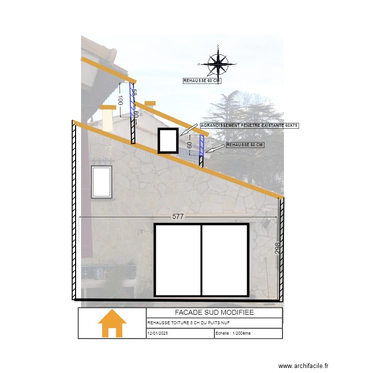 FACADE SUD projet 2. Plan de 0 pièce et 0 m2