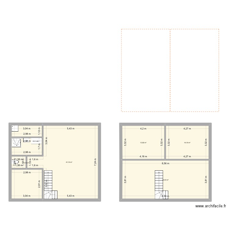 Langlade. Plan de 5 pièces et 121 m2