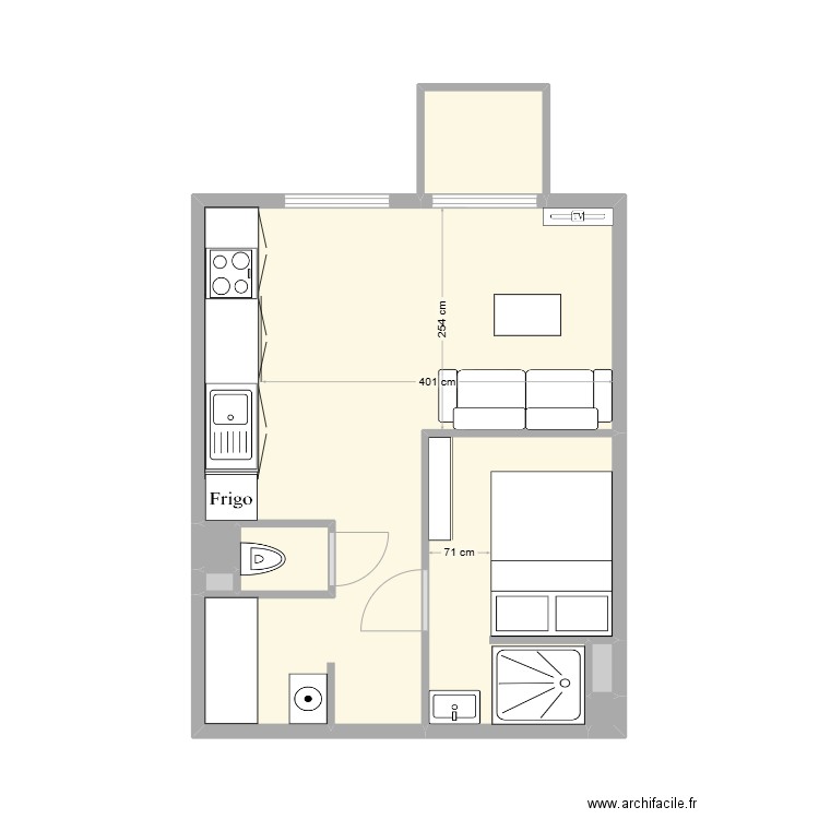 Anne2. Plan de 8 pièces et 28 m2