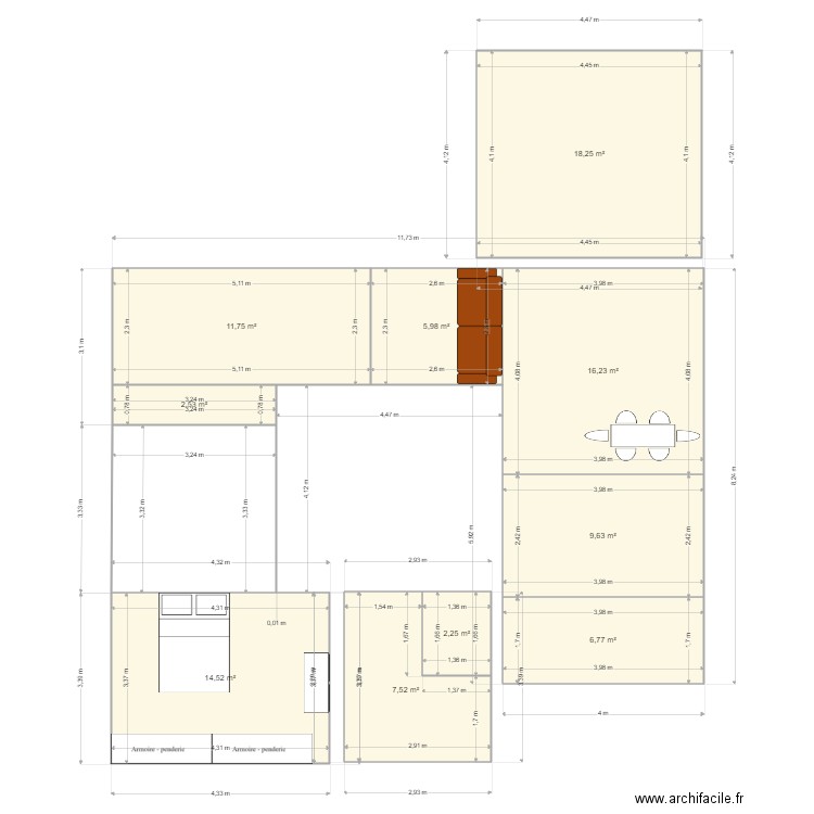 PLAN Taillan Grde chbre parentale - Plan 10 pièces 95 m2 dessiné par ...