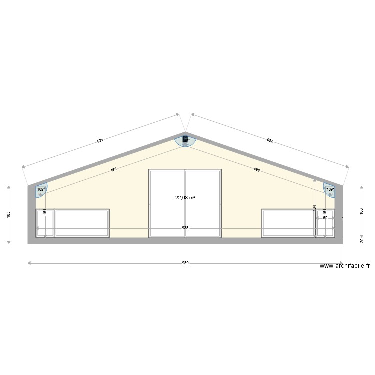 2 eme vue de coupe. Plan de 0 pièce et 0 m2