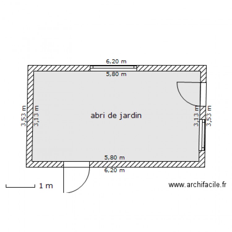 terrasse sur abri de jardin - Plan dessiné par cpilat