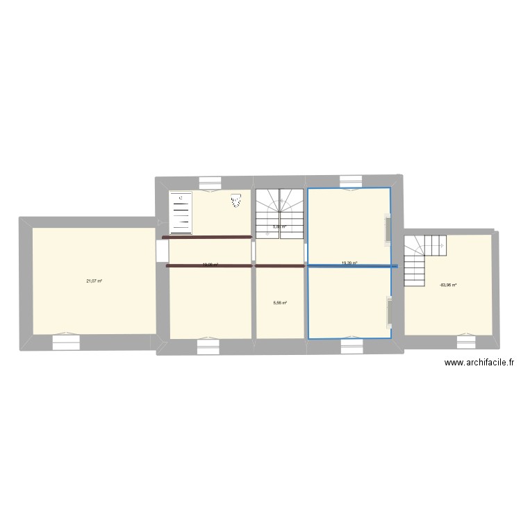 Keravant travaux étage 1. Plan de 0 pièce et 0 m2