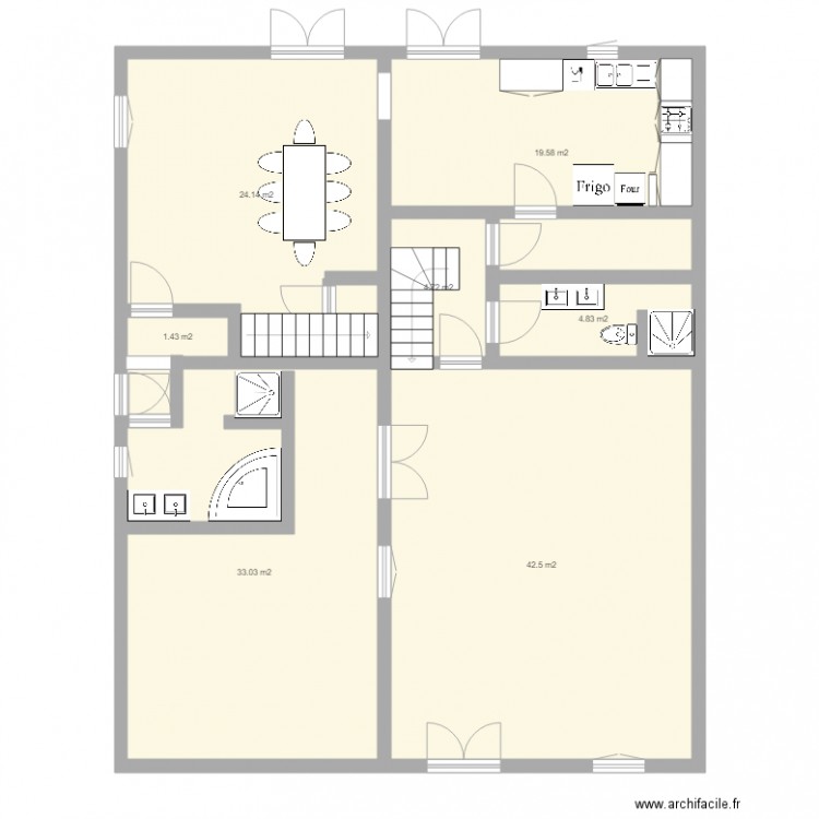 extension. Plan de 0 pièce et 0 m2