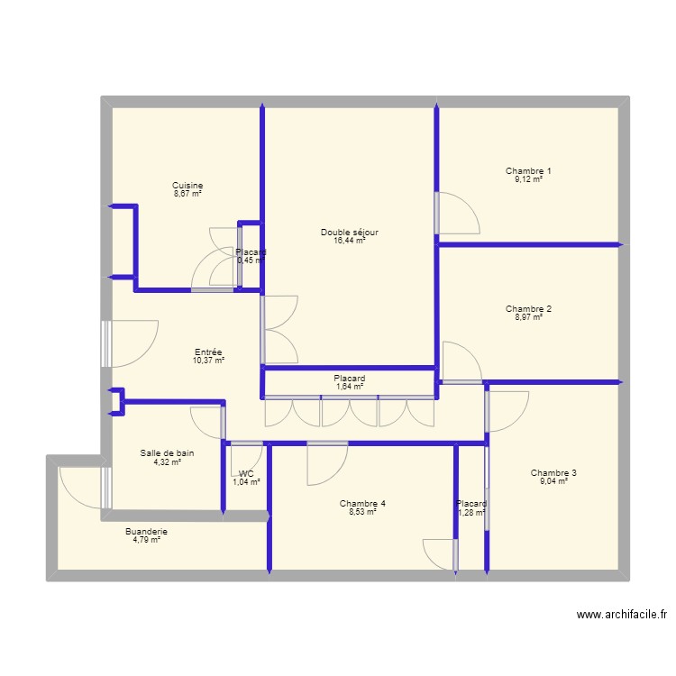 chloe_maillard. Plan de 15 pièces et 85 m2