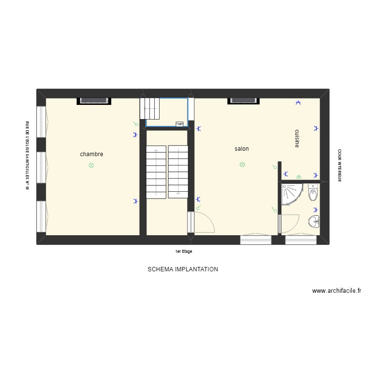 1er implantation électrique. Plan de 0 pièce et 0 m2