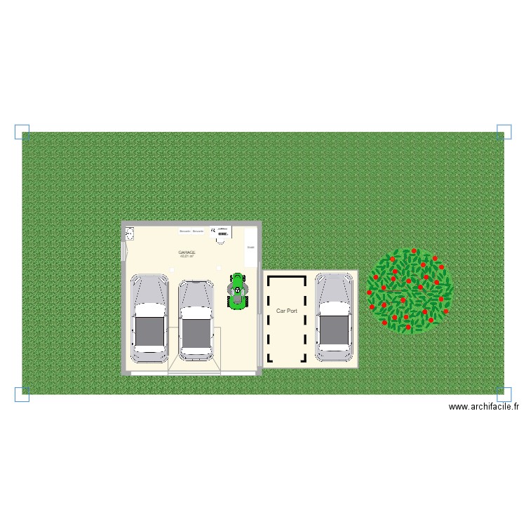 Garage double   atelier. Plan de 0 pièce et 0 m2