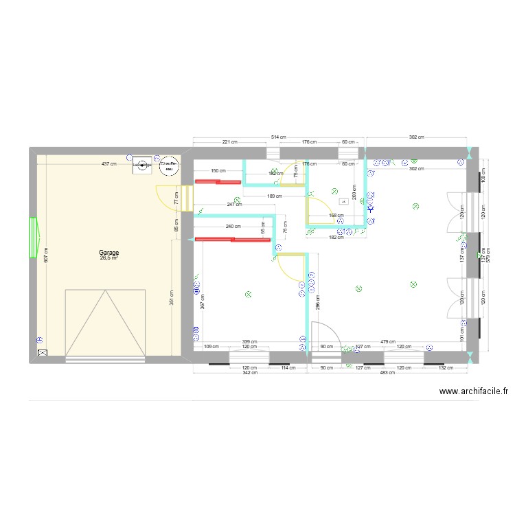 Dylan St JUST LE MARTEL électricité. Plan de 1 pièce et 27 m2