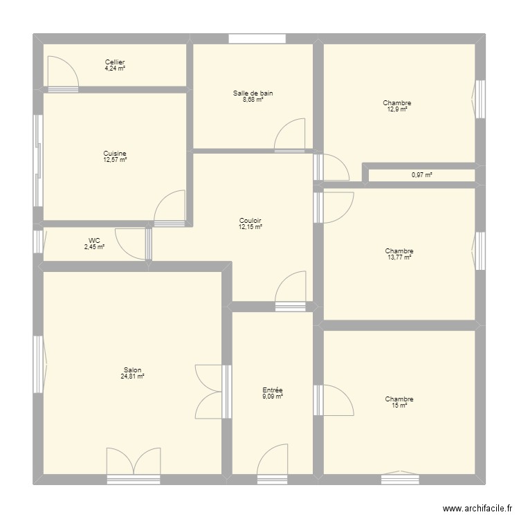 Tournefeuille avant travaux. Plan de 37 pièces et 386 m2