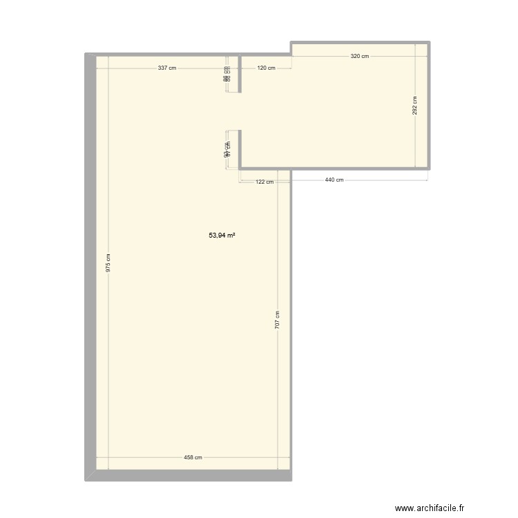 Plan_salle_&_cuisine. Plan de 1 pièce et 54 m2