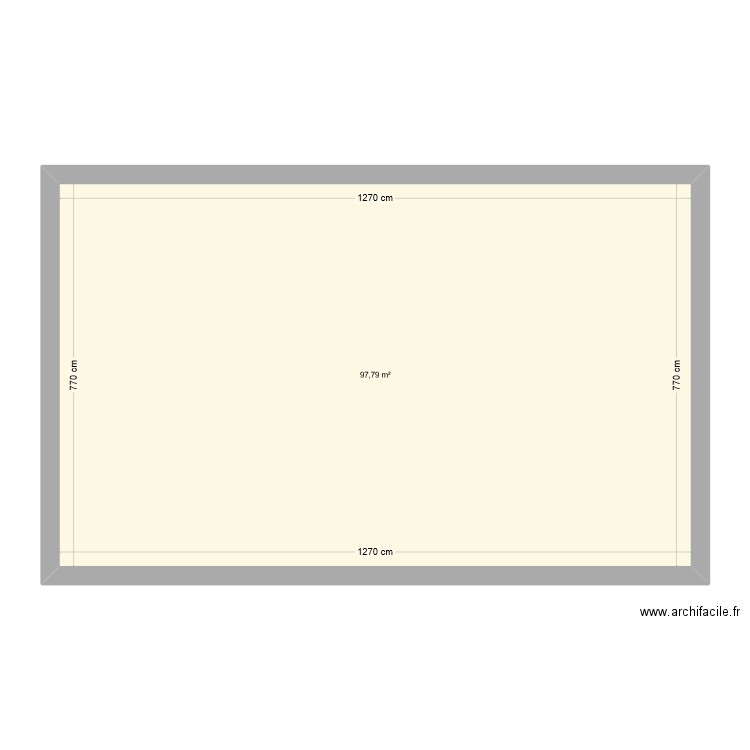 bouteirou. Plan de 1 pièce et 98 m2